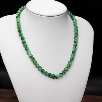 Īstu Dabas Zaļā 8mm Nefrīta Pērles Kaklarota Jadeite Rotaslietas Modes Šarmu Piederumi Laimīgs Amuletu Dāvanas Sievietēm Viņas Vīriešiem