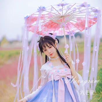 Saulessargs lolita hand-made meitene sakura Ķīniešu stilā seno pušķis lentes iereibis papīra jumta paraguas sombrilla parapluie femme