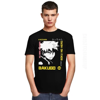 Katsuki Bakugo T Krekls Vīriešiem Tīras Kokvilnas Boku Nav Varonis, Akadēmisko aprindu T-krekls Mans Varonis Augstskolu Varonis Topi Apģērbi Skolas Anime t-veida