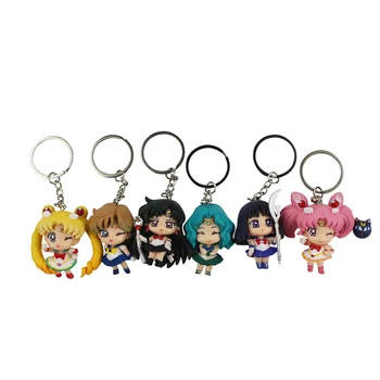 Anime Sailor Moon, Mars, Jupiters, Venēra, Dzīvsudraba Attēls Rotaļlieta Ar Keychain Kulons Lelles 4~6cm