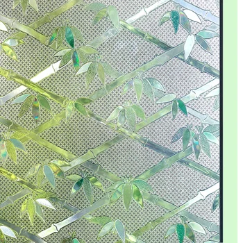 Tonēti 3D Bambusa Modelis Bez Līmes Statiskā Dekoratīvās Privātuma Logu Plēves Vitrāžas pašlīmējošās Plēves Statiskā Stikla Uzlīme
