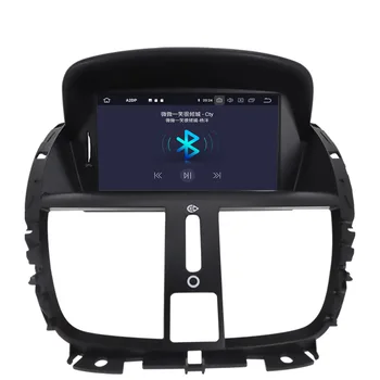 DSP 4G+64G Android 9.0 Ekrāna Automašīnu Multimediju Atskaņotājs, GPS, Stereo Peugeot 207 2008-auto Audio radio, magnetofons galvas vienības