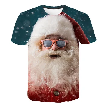 Smieklīgi Jauniešu T-Krekls ar Īsām Piedurknēm Ziemassvētku Topi Vasaras T Krekli, Bērnu Apģērbi Zēns Tshirts 3D Iespiesti Meitene 4-14 Gada O-veida Kakla Topi