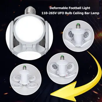 120LED E27 40W Deformējami Futbola Gaismas 110-265V NLO Spuldžu Griestu Lampas 360 Grādu LED Lampas Dzīvojamā Istaba, Garāža