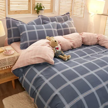 Kokvilnas gultas komplekts 3/4 gabals dvīņu queen gultas komplekts Luksusa mājas tekstila Izvēles Svītru Lielās mierinātājs, gultas komplekti