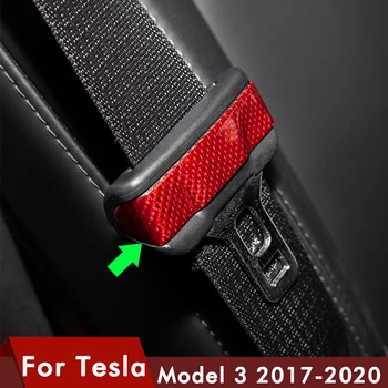 Heenvn 2gab/Komplekts Tesla Model 3 Reālu Oglekļa Šķiedras Auto Sēdekļa Drošības Jostas Sprādzes Aizsardzības Vāka Modelis Trīs Piederumi Model3