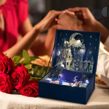Valentīna Diena Ramadāna Dāvanu Kastē 3D Stereo Pils Kartona Iepakojuma Gadījumā Kosmētikas ādas kopšanas Rotaslietas Dāvanu Kaste Ravēšana Dzimšanas diena