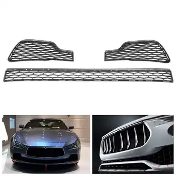 3Pcs Priekšējā Bufera Apakšējā Grila Komplekts Restes Aizsargs piemērots Maserati Ghibli-2017