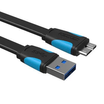 Intervences ātrgaitas USB 3.0 A uz Micro-B plakano Kabeli, Datu pārraides Kabeļi Portatīvo Cieto Disku Galaxy Note3 Galaxy S5