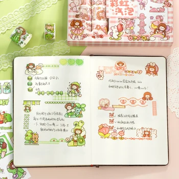 20 gab./komplekts Cute meitene notebook series Washi Lentu uzstādītu Dekoratīvās Līmlenti DIY Scrapbooking Uzlīmes, Etiķetes, Maskēšanas Lentu
