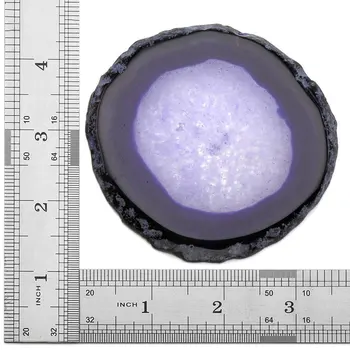 Ziemassvētku Dāvanas Sākotnējā Agate Akmens Šķēle Nightlight Apdare-Krāsota Violeta Minerālu, Iežu Geode Druzy Šķēle LED Lampa Ar USB #