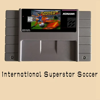 Starptautiskā Futbola Superzvaigzne 46 Pin 16 Bitu Pelēks Spēles Karti ASV NTSC Spēles Spēlētājs