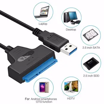 USB 3.0 SATA 3 Kabeli, Sata USB 3.0 Adapteris, līdz Pat 6 gb / s Atbalsts 2.5 Collu Ārējo SSD HDD Cieto Disku 22 Pin Sata III Kabeli
