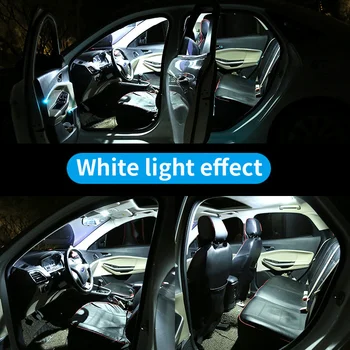 13pcs Balts Kļūdu Bezmaksas Auto LED salona Apgaismojuma Komplekts Lasījumā Spuldzes Fit 2003. - 2008. gadam Opel Vectra C GTS Karti Dome Kravas numura zīmes Lukturi