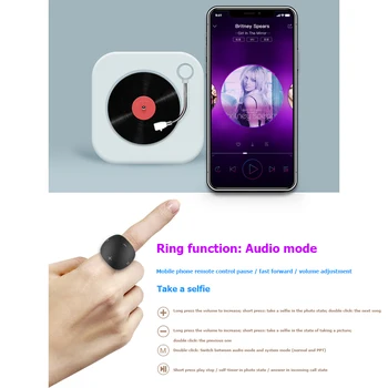 Bluetooth 5.0 Tālvadības Valkājamas Pirksta Gredzenu Izturīgs R51 Viegls Moderns iOS Android TV Apdare