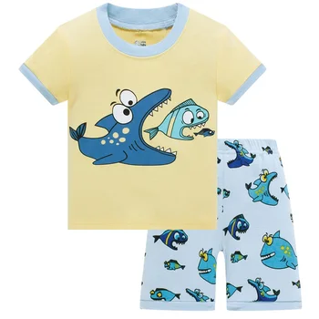 Haizivs Bērnu Pidžamas Komplekts Zēniem Sleepwear 2-8 Gadi Zēni Pijamas Uzstādīt Bērnu pyjama T-krekls + šorti Baby Boy Apģērbs, Komplekts
