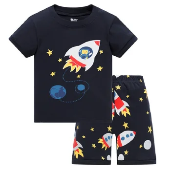 Haizivs Bērnu Pidžamas Komplekts Zēniem Sleepwear 2-8 Gadi Zēni Pijamas Uzstādīt Bērnu pyjama T-krekls + šorti Baby Boy Apģērbs, Komplekts