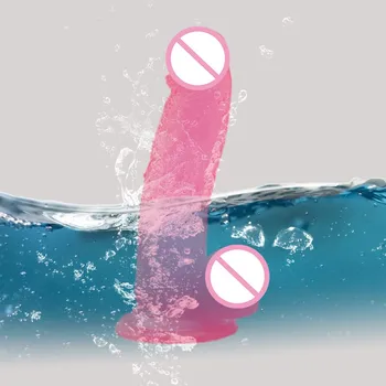 Sarkanā Pāri Kristāla Želejveida Dildo Mākslīgā Spēcīgu piesūcekni Dicks G-spot Anālais Masāža stikla Dildo strapon Lesbiešu erotiskās rotaļlietas