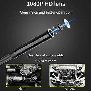 TISHRIC Endoskopu, Rūpniecības Rokas Borescope IP67 Waterproof 4.3 Collu 1080P Čūska HD Kamera Ar 8 LED Endoskopu Automašīnām