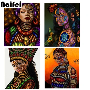 Gleznas āfrikas sievietēm,Pilnīgu,Dimanta Krāsošana,5D,Dimanta Izšūšana,DIY,Rokdarbi,kvadrātveida, Rhinestones,Cross Stitch,Mājas Dekoru