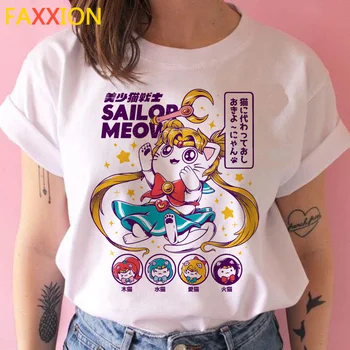 Sailor Moon t sievietēm pāris japāņu vintage apģērbu vasaras top kawaii