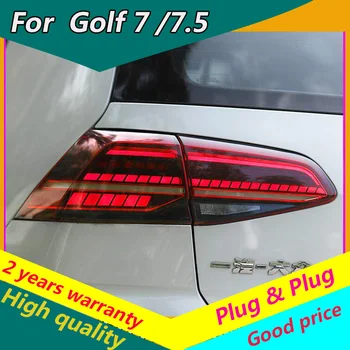 KOWELL Car Styling par Volkswagen VW Golf 7 MK7 Golf7.5 MK7.5 LED AIZMUGURĒJIE Lukturi LED Aizmugurējie Lukturi dinamisku dzeltenā kārta