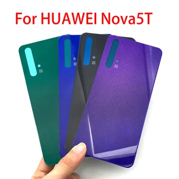 Par Huawei Nova 5 Atpakaļ, Stikla Vāks Huawei Nova 5T 5t Aizmugurējo Durvju Nomaiņa Akumulatora korpusa Vāka Aizmugurējās Mājokļu