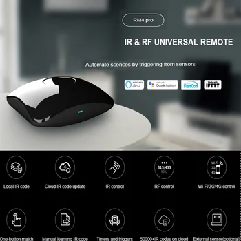 BroadLink RM4C Mini RM4 Pro Smart Universālā Tālvadības WiFi IR/ RF 433/315 ierīces, Alexa, Google Home Balss Kontrolē