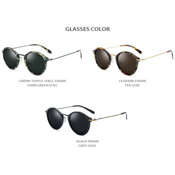 Titāna Acetāta Saulesbrilles Vīriešiem 2019 Modes Polarizētās Saulesbriļļu Zīmolu, Dizaineru, Vintage Apaļā Saules Brilles Sievietēm Toņos T1852