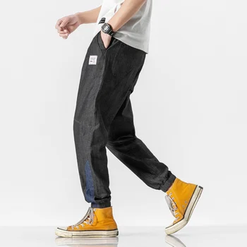 Džinsi Vīriešiem Zaudēt Jogger S Streetwear Džinsa Bikses Kravas Bikses Streetwear Potītes Garuma Baggy Gadījuma Bikses Plus Lieluma