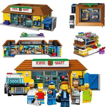 Die Simpsons Mājas Sērija Mirst Kwik-E-Mart Bau 16004 Baustein Ziegel kinder Weihnachten spielzeug Geschenk