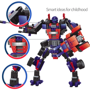 Bloks Auto Rotaļlietas Transformācijas Karikatūra Rīcības Attēls 3D Modeli, Deformējami Celtniecības Bloki, Rotaļlietas Bērniem, Zēniem, Bērniem Dzimšanas dienas Dāvana