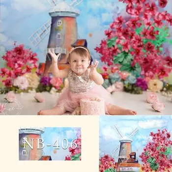 Pirmā dzimšanas dienas svinības fons jaundzimušo fotogrāfiju meža kūkas varavīksnes saldējums futbola fona photo booth studio