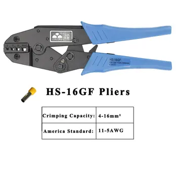 HS-16GF 4,6,10,16mm2 11-5AWG SPRŪDS GOFRĒTU PLIER(EIROPAS STILA) Elektriskās Spailes Crimper Instrumenti, Zils Rokturis