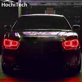 Par Dodge Charger 16 veidu krāsu RGB LED lukturu halo angel eyes komplekts auto stils aksesuāri 2011 2012 2013
