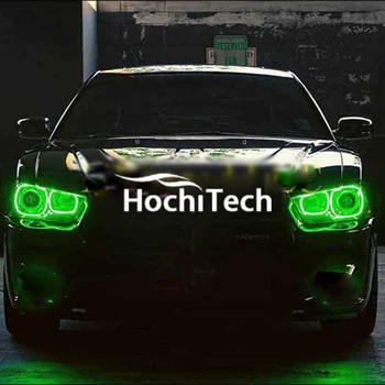 Par Dodge Charger 16 veidu krāsu RGB LED lukturu halo angel eyes komplekts auto stils aksesuāri 2011 2012 2013