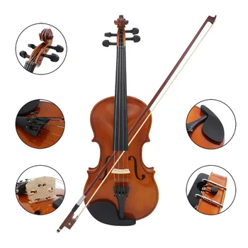 Professional Natural 1/8 3/4 1/2 1/4 Akustisko Vijoli 4/4 Basswood Egles Koksne Violino Mūzikas Instrumenti ar Lietā Iesācējs