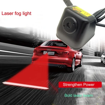 Auto pretsadursmju LED Lāzera Miglas lukturis Taillight Anti-miglas Autostāvvieta Stop Bremžu Lampas Brīdinājuma Astes Gaismas Car Styling Treknrakstā rāmja