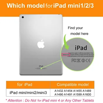 Retro Briežu Modelis PU Ādas Gadījumā iPad Mini 3 2 1 Smart Stāvēt Pārsegu apple ipad mini 1 mini 2 mini 3 lietas+Filma+Pildspalva