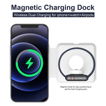 15W Ātru Bezvadu Lādēšanas galda Statīvu Pad Locīšanas Magnētisko Dual-Maksa Par iPhone 12 Pro Max AirPo Dropshipping