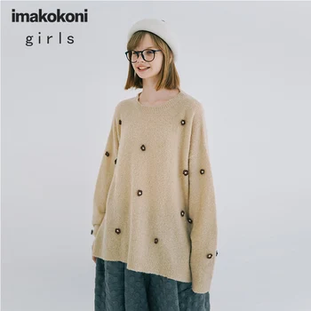 Imakokoni oriģināls dizains, šūšana mazo ziedu plāna sadaļu, savvaļas džemperis džemperis 2019 jauna rudens 192791