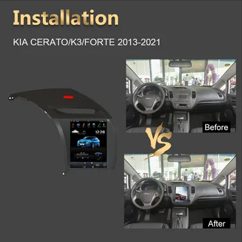 10.4 collu Tesla stila Ekrāna Android 9.0 Auto GPS Navigācijas KIA CERATO/K3/FORTE 2013-2021 Automašīnas radio, atskaņotāju, Auto multimedia