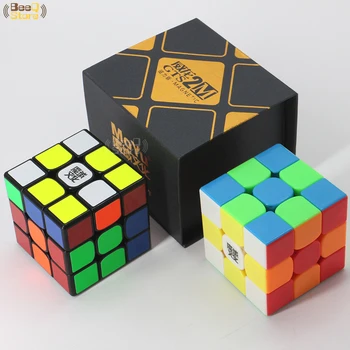 Magnētiskā Magic Cube 3x3x3 Moyu Weilong Gts2M Black Stickerless Puzzle Profissional Spēlētājs Bērniem Ar Magnētiem, Rozā, Zaļa