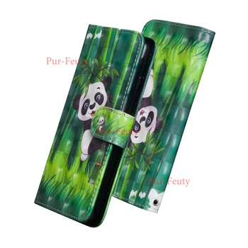 Cute Karikatūra Panda Krāsas Mobilais Grāmatu Vāki OPPO A9 
