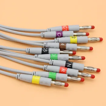 2gab Holter EKG EKG 10 svina vadu un elektrodu leadwire par MORTARA ELI 150C 230 250C 280 350 monitoru,IEC 4.0 banana plug beigām