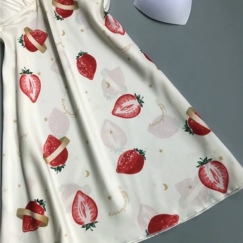 Nightgowns Sieviešu Spageti Siksnas Piedurknēm Drukāts Sexy Sweet Sieviešu Brīvā Laika Sleepwear Mājas Apģērbu Ins Jauna Eleganta Regulēšana