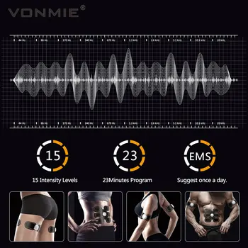 VONMIE EMS Treneris S4B02 Ieroču Massager Vibrācijas Novājēšanas Fitnesa Ķermeņa Svara Zudums Tonera Desmitiem Mašīnu, Fizioterapija ABS Ierīces
