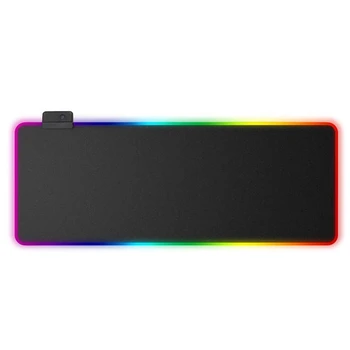 RGB Spēļu Pele Spilventiņu LED Apgaismojums Datoru Mat Liela Tastatūra Galda Paliktņa Gumijas pretslīdes Office Spēļu