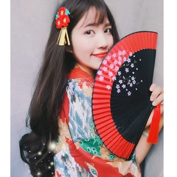 Augstas Kvalitātes Sieviešu Japāņu kimono aksesuāri, Ventilators, koka tupelēm Tradicionālo Vasaras Peldmētelis Uguņošanas piederumi kimono mujer yukata