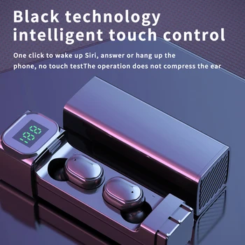BQC-01 TWS Bluetooth 5.1 Ūdensizturīgs Bezvadu Austiņām ar Stereo Touch Kontroli